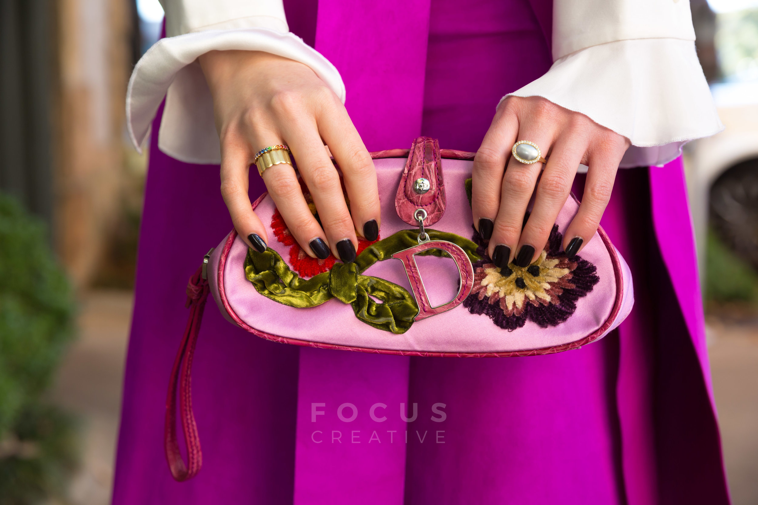 Delia Folk is featuring this Dior handbag and jewelry from Charlotte Allison Jewelry.