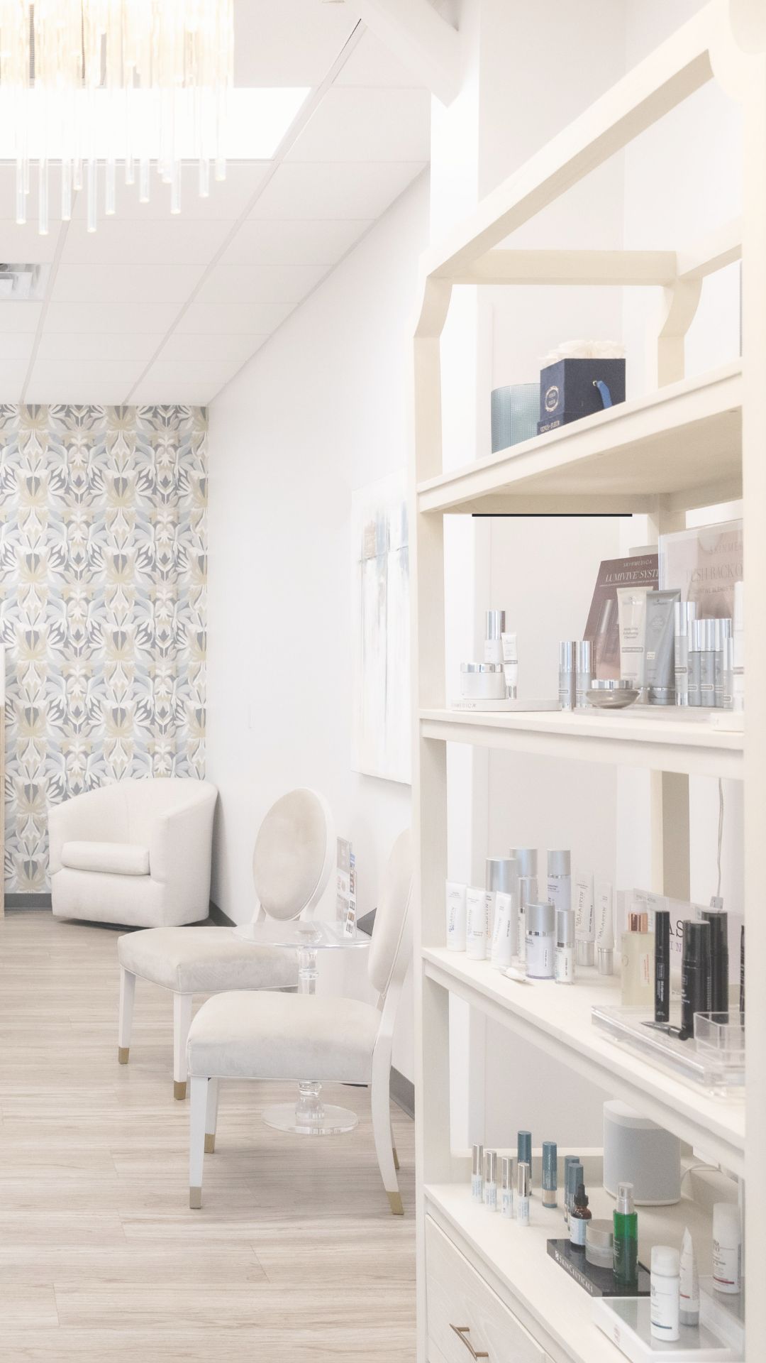 image of dermatologist's retail area where they sell skincare