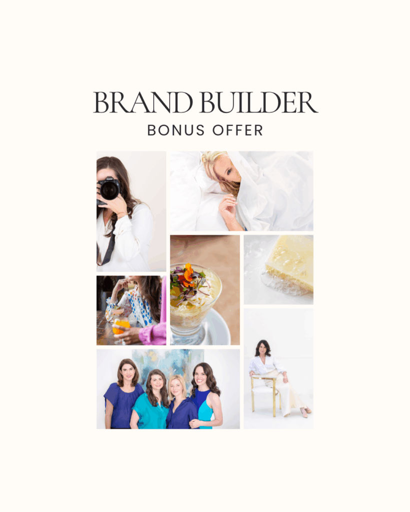 collection of images by focus creative photographer kassady gibson with the text brand builder bonus offer